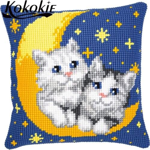 Embroidery yarn Needlework Sets animal cats cushion mat cartoon throw pillow case accessories for cross stitch pillow kits