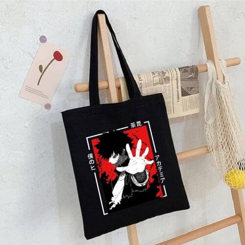 My Hero Academia Anime Harajuku Canvas Bag Gothic Style Shopper Large Capacity Womens Bags Classic Vintage Shoulder Bag HandBag