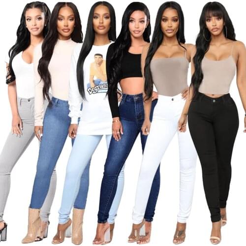 Womens High Waist Jeans New Fashion Slim Skinny Denim Pencil Pants Street Casual High Stretch Jeans Female Clothing Plus Size