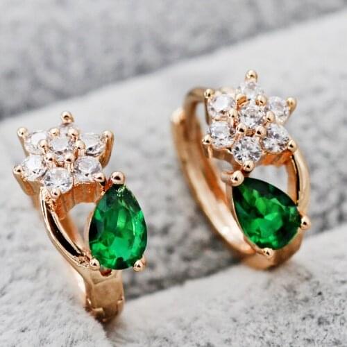 Luxury Hoop Earrings for Women White Gold Filled Earring With waterdrop Zircon Jewelry For Women Anniversary Engagement