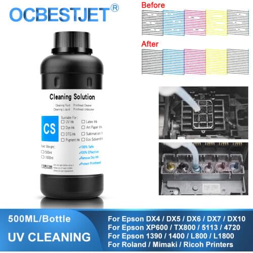500ML UV Cleaning Liquid For Epson Roland Mimaki UV Modified Printer Cleaning Fluid Printhead Cleaning Solution UV Ink Cleaner