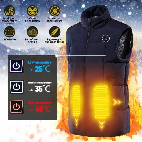 Electric Heated Vest Winter Men Woman Heating Vest Jacket Fishing Clothing Heated Body Warmer Usb Heater Self Heating Vest Coats