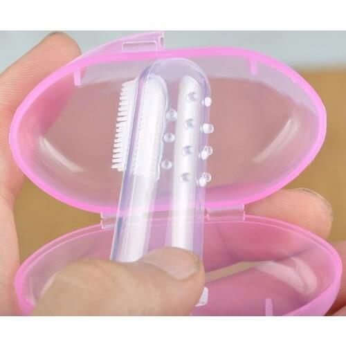 Toothbrush baby Baby Finger Toothbrush With Box Children Teeth Clear Massage Soft Silicone Infant Cleaning Brush Massager Set