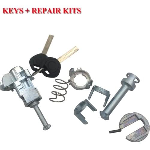 1 SET For BMW/ E46 3 Series Front Left Driver Door Lock Cylinder Barrel Assembly Key + repair kits 51217019975
