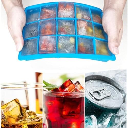 1PC 24 Grid Food Grade Silicone Ice Tray Home with Lid DIY Ice Cube Mold Square Shape Ice Cream Maker Kitchen Bar Accessories
