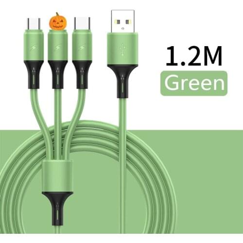 3 in 1 Data Line For Android iphone Type-c Mobile Phone Multi-function Usb One Dragging Three Data Charge Cable