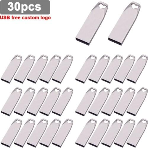 30pcs/lot Hight Speed Metal Mini Pen drive Flash USB Stick 4GB 8GB 16GB Memory Stick 32GB 64GB Cle Usb 2.0 Flash Drive