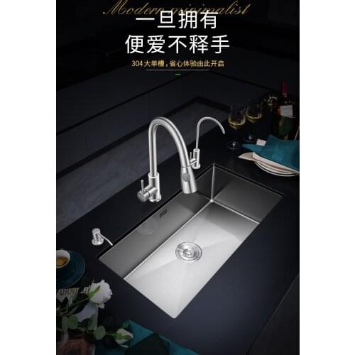 304 Stainless Steel Sink Single Sink Built-in Undercounter Basin Manual Sink Kitchen Oversized Sink Sink