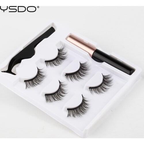 2/3 Pcs Magnetic Eyelashes Natural Long 3D Mink Lashes Makeup Soft Magnetic False Eyelashes Eyeliner Tweezers Sets Fake Lashes