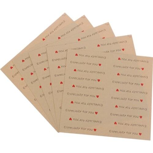 5 Sheets 7.8x1.5cm Especially for You Long Kraft Paper Sticker Scrapbooking Labels Gift Sticker, Self-adhesive DIY Paper Label