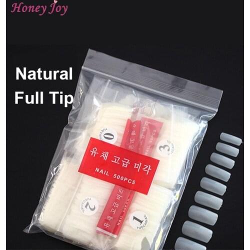 500 False Nails Tips French Acrylic UV Gel Artificial Full/Half Fake False Salon Nail Art Tools Decorations Natural Clear White