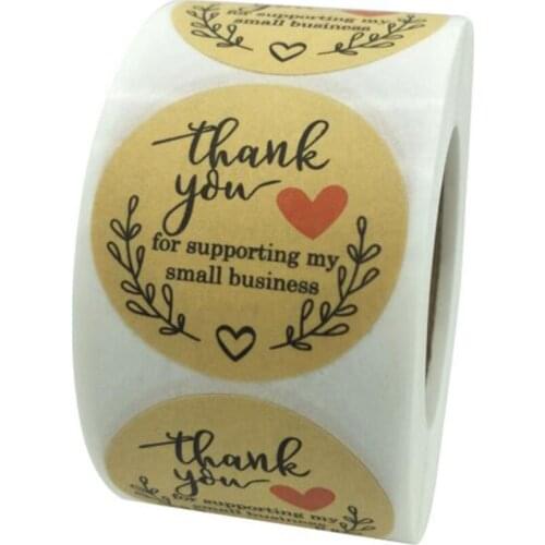 500pcs 1Inch Thank You for Supporting My Small Business For Business Envelope Packaging Gift Card Stationery Stickers