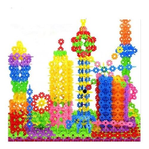 600Pcs 3D Puzzle Jigsaw Plastic Snowflake Building Blocks Building Model Puzzle Educational Puzzle Educational Intelligence Toys