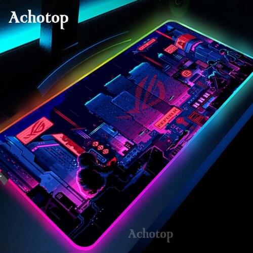 Pc Accessories Rgb Led Mouse Pad Gaming Play Mats City Asus Rog Pink Setup Mesa Gamer Mat Mouse Republic of Gamers Mouse Mat