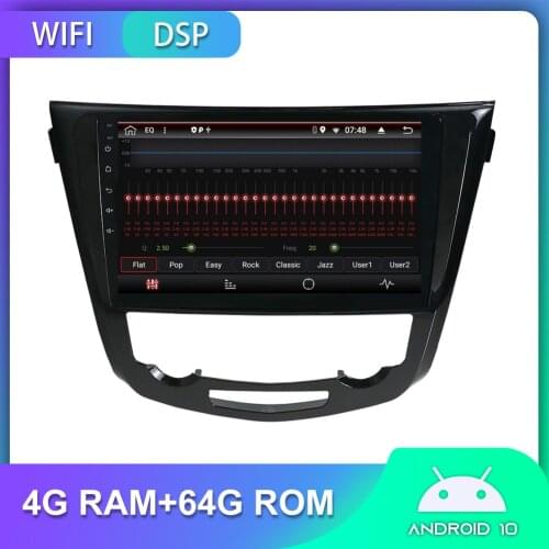 10inch Car Stereo Radio Android 10.0 For Nissan X-Trail J11 Qashqai 2013-2018 Bluetooth RDS Wifi 360 Camera GPS 1 Din/2 Din