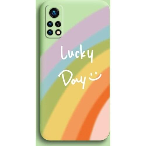 For Xiaomi Mi 10T Pro Case Soft Liquid silicone Skin Slim rainbow protective back cover case for xiaomi mi 10t 10tpro mi10T Pro