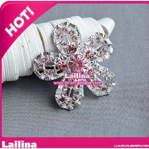 Custom style flower rhinestone crystal wedding bridal hair accessory button