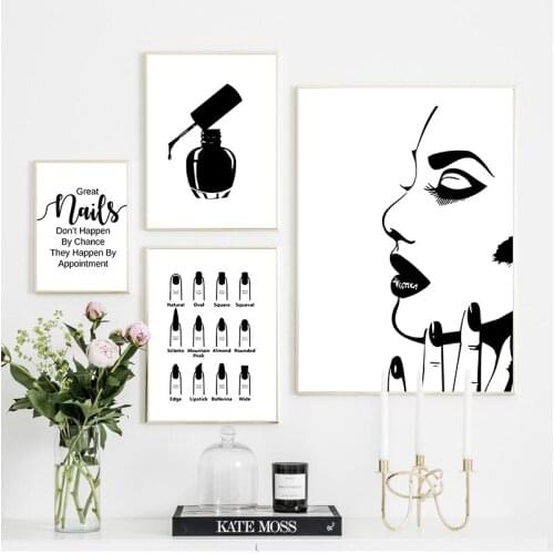 Nail Salon Quotes Makeup Wall Art Posters and Prints Nail Tech Artist Gift Fashion Art Picture Canvas Painting Nail Beauty Decor