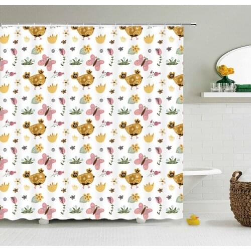 Childs Baby Bathroom Shower Curtains Bath Curtain Waterproof Polyester cloth Bathing Curtain Home Decor Curtains with 12 Hooks