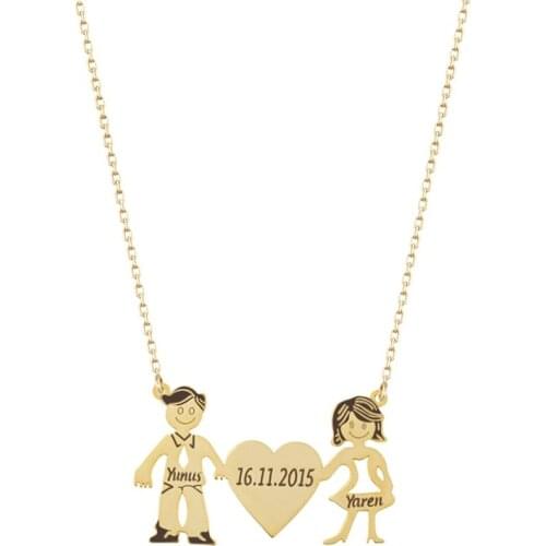 Womens And Men 'S Silver Lovers Necklace Is Family Necklace DN272