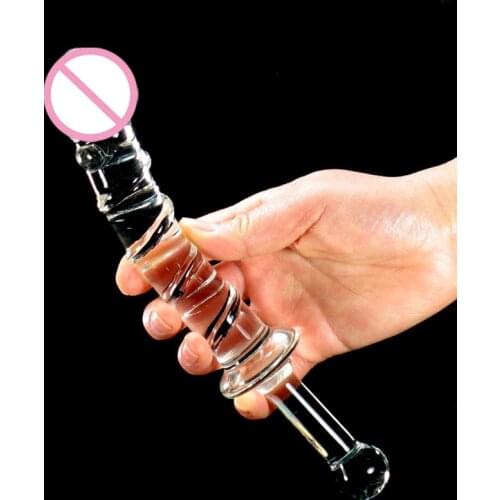 Women Glass Dildo Sex Pyrex Crystal Dildo Glass Sex Toys for Woman Anal Toys Adult Crystal Female Sex Products with handle