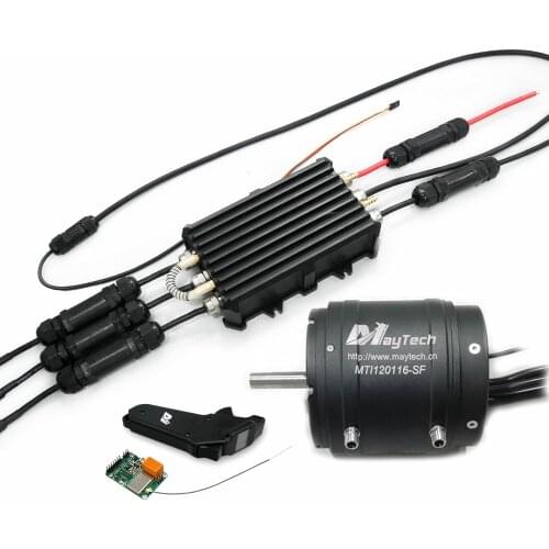Maytech 120mm 200KV 100KV Motor Watercooled Engine 300A IP68 ESC And Waterproof Remote For Electric Hydrofoil Boat JetSki
