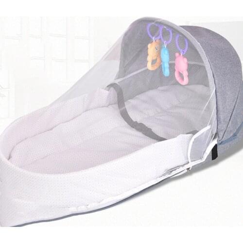 Breathable Mosquito Net Portable Baby Bed Bumper Diaper Bag Backpack Sleeping Baby Nest For Newborns Foldable Cribs For Baby Bed