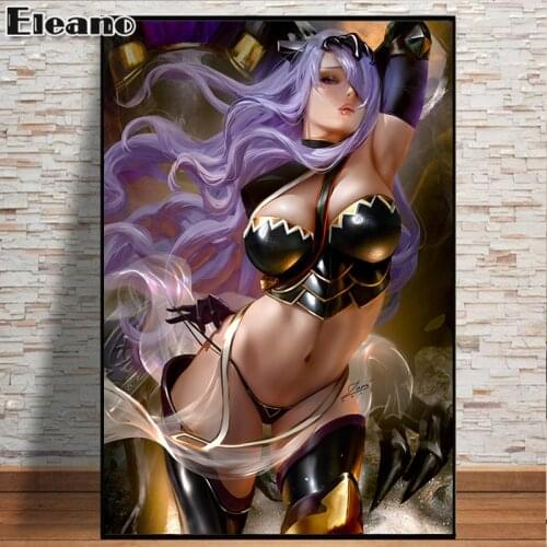 3D Printed Canvas Poster Sexy Game Woman Nude Anime Pictures Canvas Painting Aesthetic Room Decor Wall Art Figure Picture Cuadro
