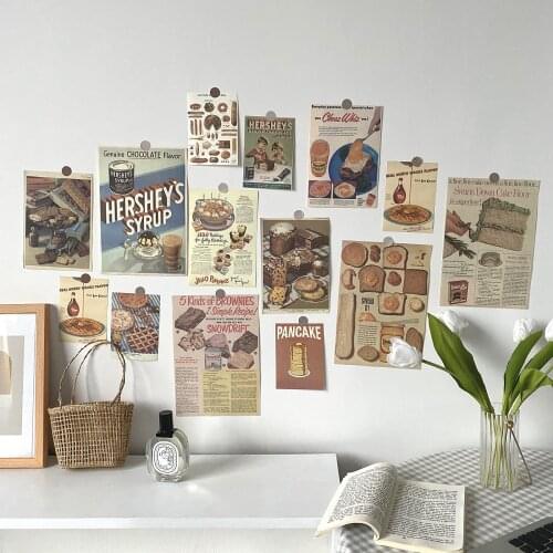 Ins Retro Poster Food Bread Background Wall Decorative Card Photography Props All -Matching Prints Kraft Paper Home Room Decor