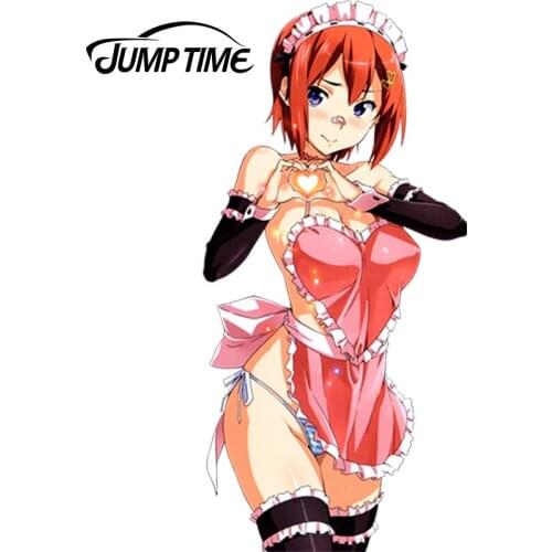 JumpTime 13cm X 6.2cm Hot Girl Anime Maken-Ki! Shinatsu Azuki Stickers 3D Car Decal Waterproof Hood Whole Body Car Protective