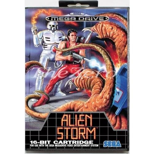 Alien Storm with Box for 16 bit MD Video Game Card for Sega Mega Drive/Genesis