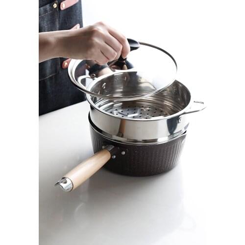 Home use Maifanshi small milk pot, soup pot, hot pot, Paomian pot, universal cooker with non stick pot