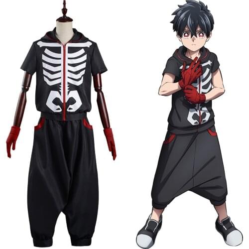 Anime Kemono Jihen Kabane Kusaka Cosplay Costume Top Pants Outfits Halloween Carnival Suit