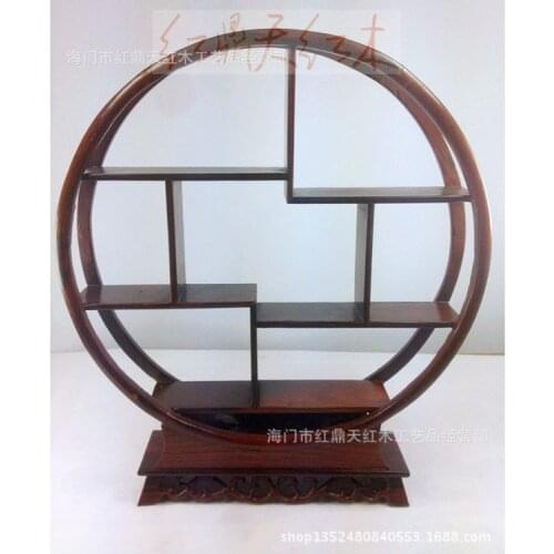 Redwood crafts Rosewood small round Shelf antique frame / tea shelf gifts Home Decoration
