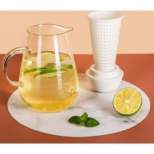 1 Pcs Durable High Borosilicate Glass Teapot Silica Gel Filter Screen Flower Teapot Multifunctional Kettle For Home Office