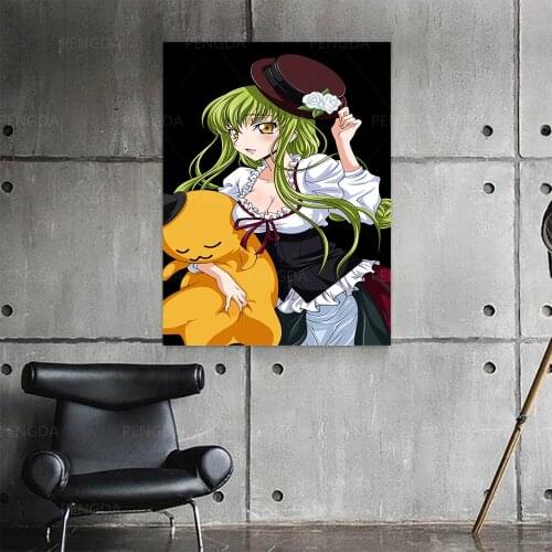 Modular Pictures Home Decoration Code Geass Green Hair Wall Art Modern Anime Canvas Prints Painting For Bedroom Poster No Frame