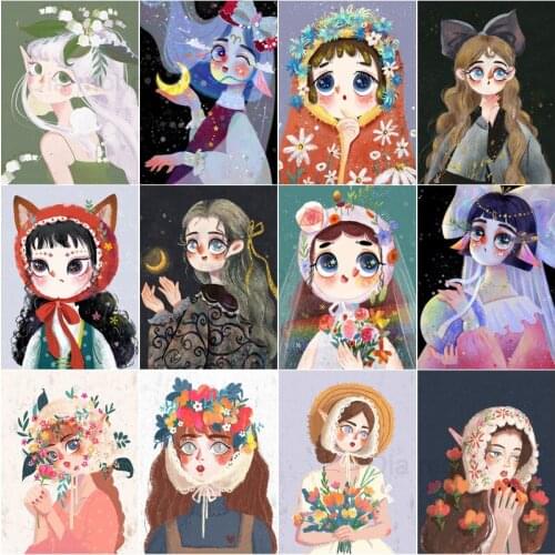 Cartoon lovely girl 5D Diy Diamond Painting Cross Stitch kits Full Drill Embroidery Mosaic Art Picture Rhinestones Home Decor