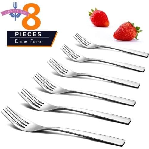 8PCS 8 Inches Stainless Steel Dinner Forks Main Forks Flatware Set Cutlery Set Dinnerware