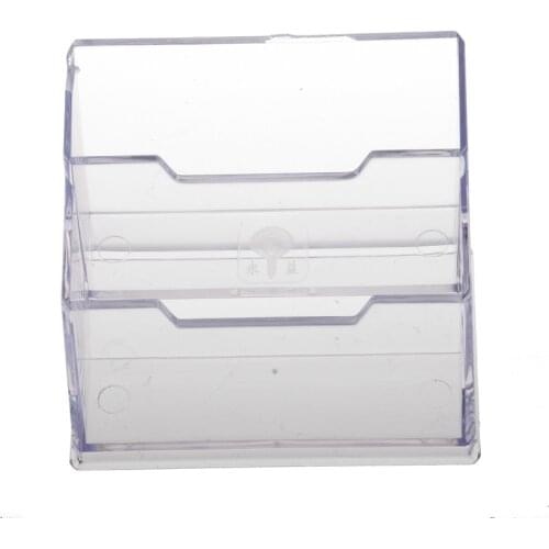 Desktop Business Card Holder Display Stand 2 compartments