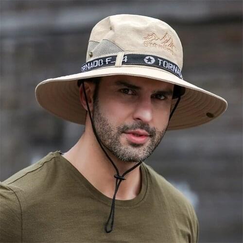 Summer Cap UPF 50+ Caps for Men Sun Protector Hats Breathable Bucket Hat Large Wide Brim Hiking Outdoor Fishing Beach Cap Panama