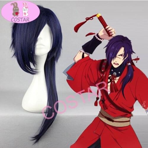 Anime DRAMAtical Murder Cosplay Wig Koujaku Hair Cosplay Wigs Heat Resistant Synthetic Halloween Carnival Party