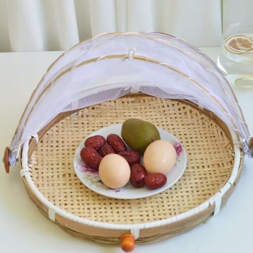 Food Serving Tent Basket Fruit Vegetable Bread Cover Storage Container Outdoor Picnic Food Mesh Dustpan