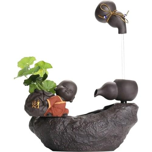 Floating Water Home Office Desk Surface Panel Jewelry Lucky New Chinese Landscape Entrance Decorative Fountain Small Ornaments