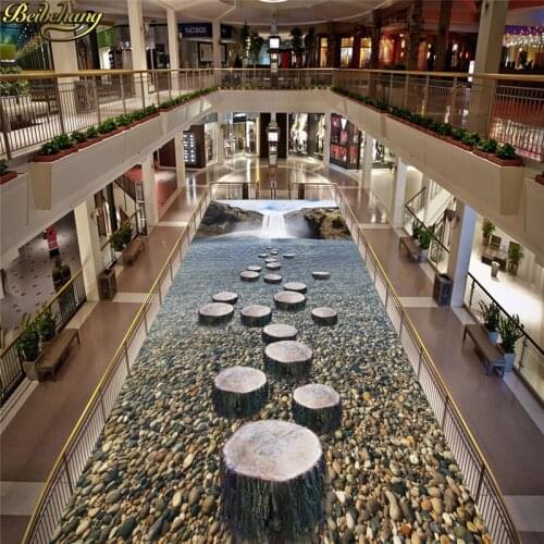 Beibehang Custom Photo Floor Painting Wallpaper Placement Great Falls Pebble Creek 3D Floor 3D Painting
