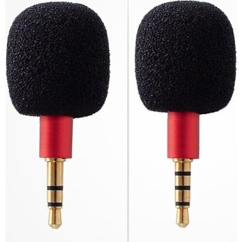 Portable Mini Microphone 3.5mm Aux Stereo/ 4 Pole Small In-line Mic for Mobile Phone Computer Laptop PC Recording