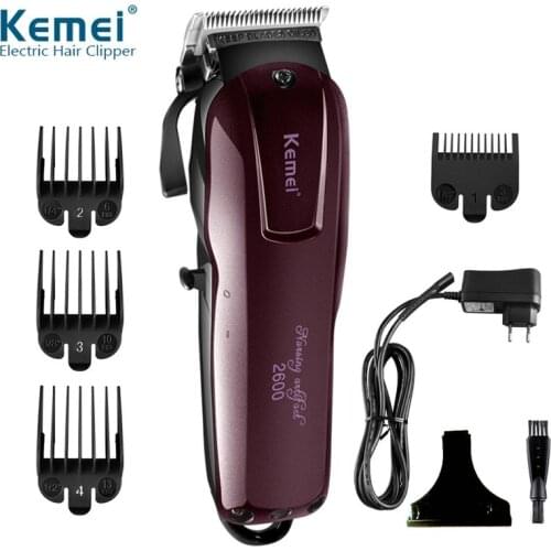 Kemei Professional Electric Hair Trimmer Beard Shaver Rechargeable Hair Clipper Titanium Knife Hair Cutting Machine KM-2600