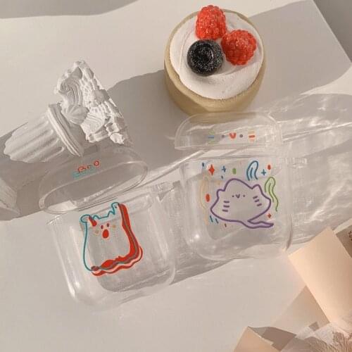 Ins Art Animal Clear Earphone Cases For Apple Airpods 3 pro Cases Wireless Headphone Silicone Cover For Airpod 2/1 pro Capa