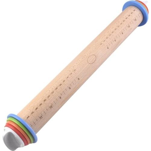 Adjustable Rolling Pin With Removal Rings - Rolling Pin Rings For Baking Dough, Fondant, Pizza Pie And Cookies