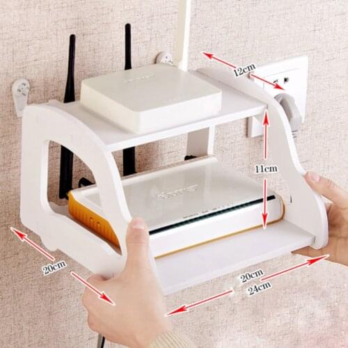 Sitting room routers organising frame hollow out double set-top box Router storage rack modeling wall shelf