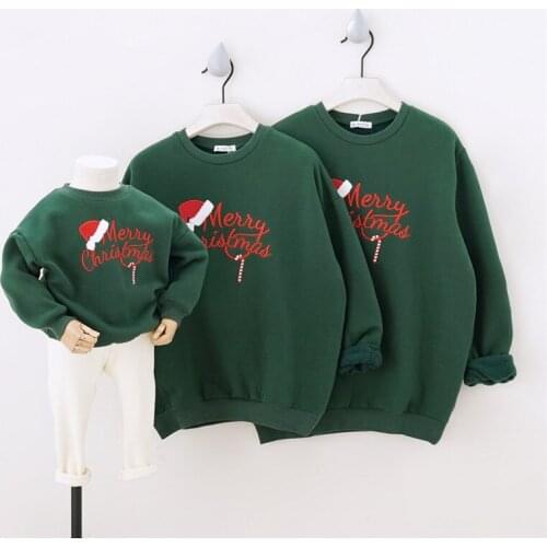 Christmas Family Matching Clothes Fleece Mother And Daughter Clothes Mommy And Me Sweatshirt Mom Daughter Father Son Outfits